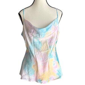 ZARA PASTEL MULTICOLORS TOP WITH ADJUSTABLE STRAPS, SZ.L